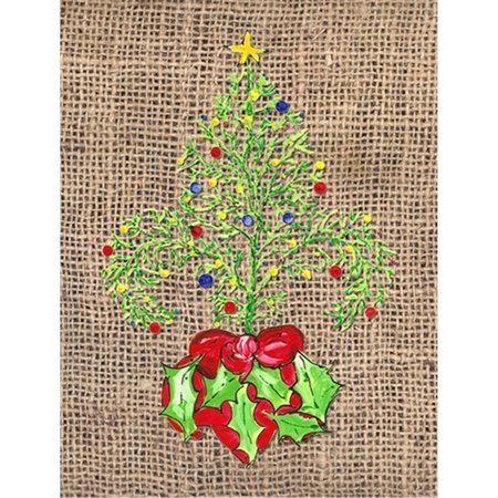 CAROLINES TREASURES Christmas Tree Fleur de lis Flag Canvas House Size 8745CHF